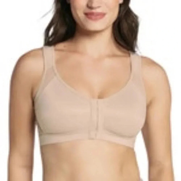 Delimira Beige Front Close Full Coverage Wire Free Back Support Bra Size 38E - Picture 1 of 9